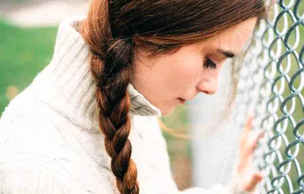 Girl, mesh, thoughts, braid