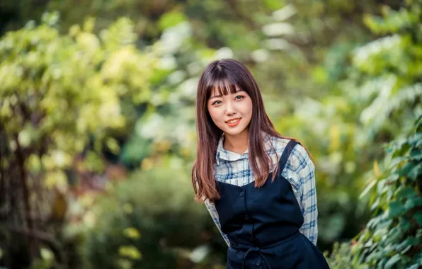 Girl, Asian, cutie, bokeh