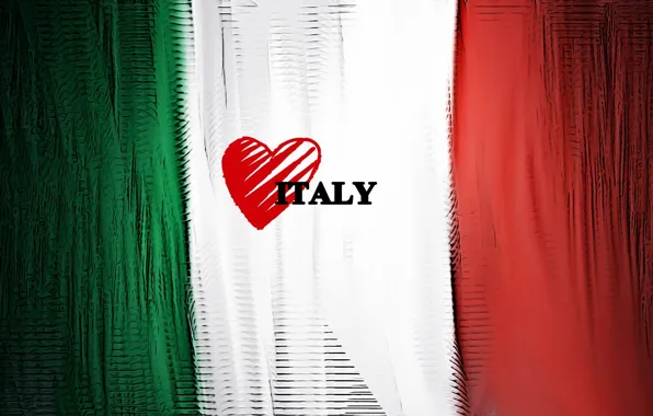 Love, Italy, heart, Flag