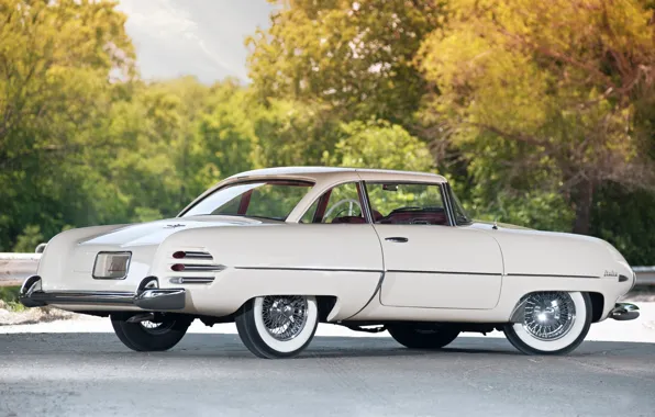 Picture white, trees, Italy, sedan, classic, 1954, Italia, beautiful car