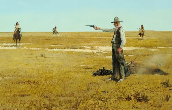 The sky, picture, Prairie, the Indians, Sheriff, Robert McGinnis, First Move
