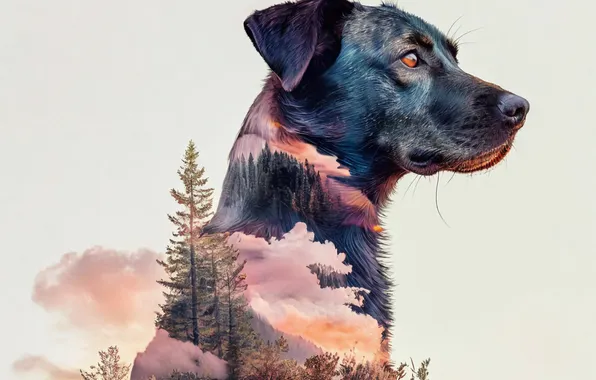 Dog, Dogs, Double exposure