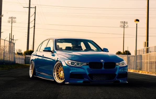 Picture BMW, blue, F30, Sedan, 3 Series