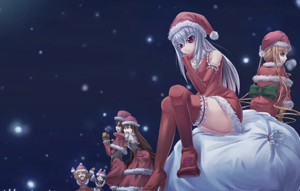 Winter, snow, new year, anime, the snow maiden