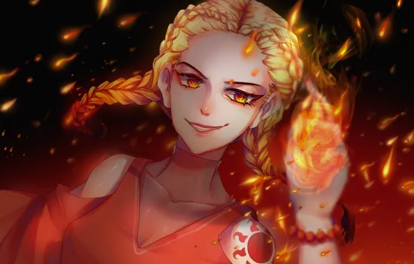 Girl, fire, magic, evil, fantsy, mariam246810