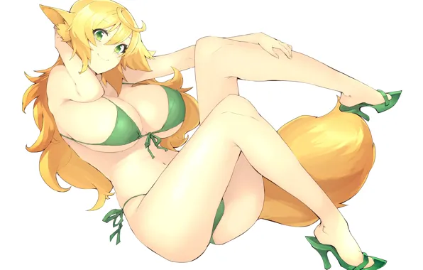 Picture swimsuit, girl, pose, art, blonde