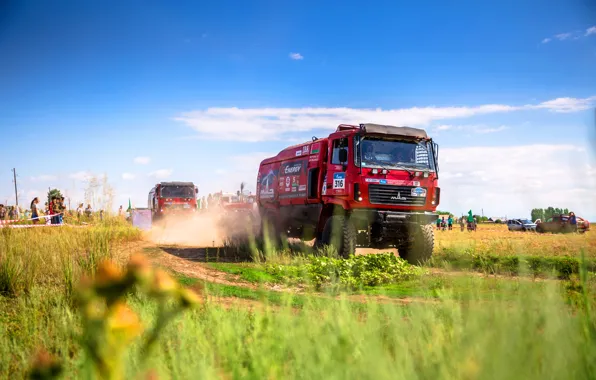 Red, Sport, Truck, Race, Rally, Rally, Start, The roads