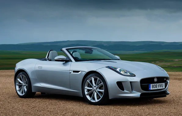 Machine, the sky, Jaguar, convertible, F-Type
