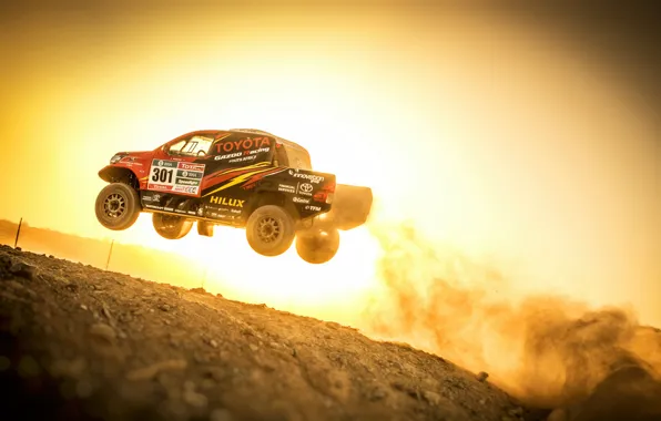 Sunset, Auto, Sport, Machine, Speed, Race, Toyota, Hilux