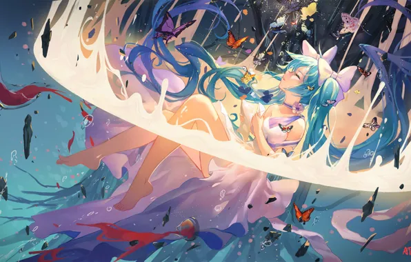 Picture girl, anime, art, vocaloid, hatsune miku