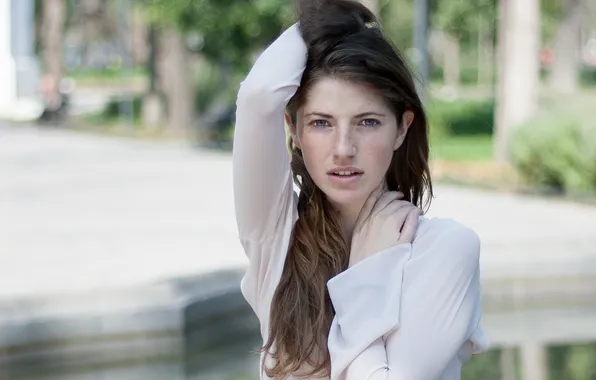 Look, portrait, freckles, soft light