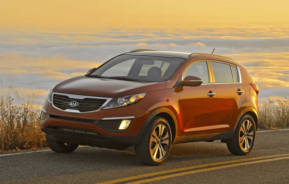 Orange, beautiful, crossover, KIA Sportage