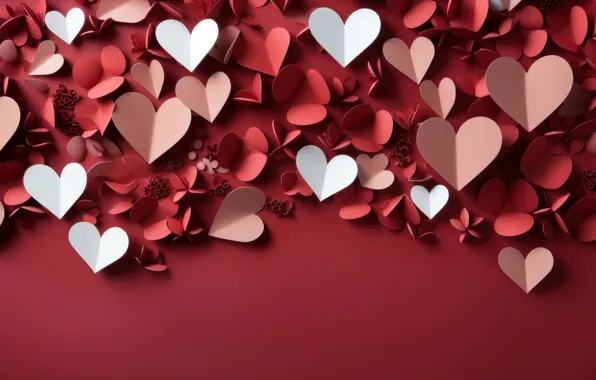 Love, holiday, heart, heart, hearts, heart, red background, congratulations