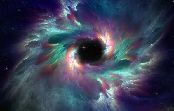 Picture stars, light, the iridescent nebula