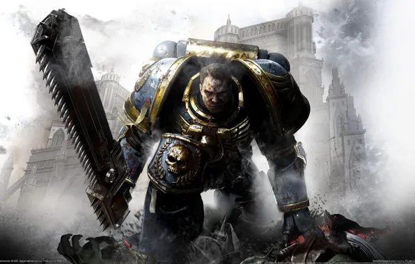 Picture Space Marine, chainsaw, space Marines, Captain Titus, Warhammer 40,000