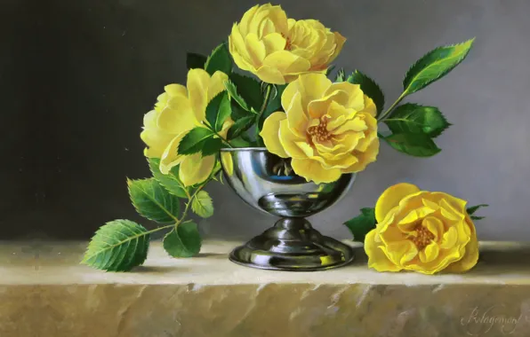 Picture flowers, bouquet, art, Pieter Wagemans