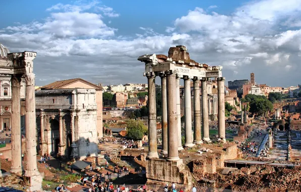 Rome, columns, ruins