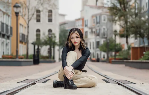 Picture girl, the city, street, Sophie