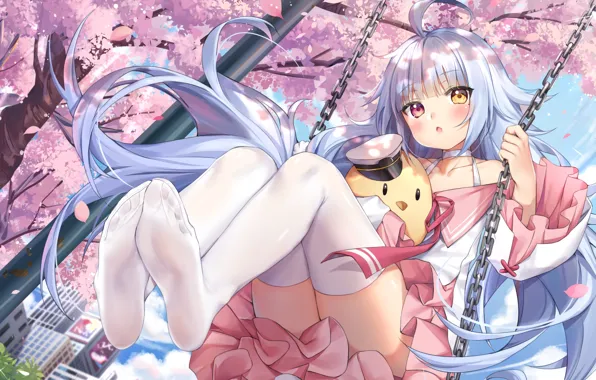Girl, sexy, thighhighs, long hair, dress, anime, beautiful, pretty