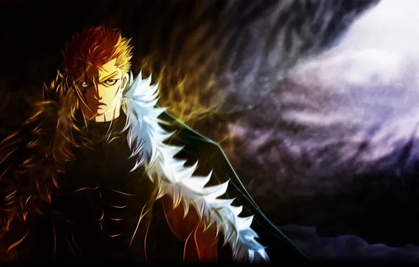 Picture anime, art, fur, guy, scar, muscles, fairy tail, tale of fairy tail