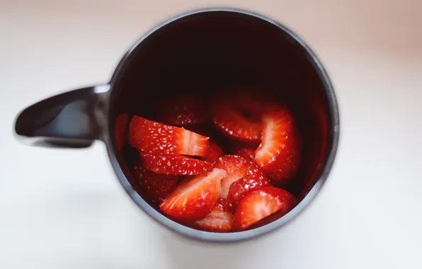 Berries, strawberry, mug, Cup, red