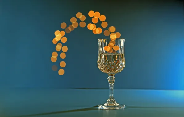 Background, glass, Bokeh, Champagne