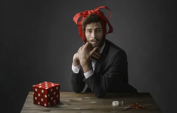 Birthday, gift, male, bow, Happy Birthday