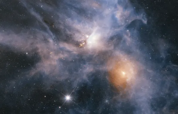 Space, stars, Molecular cloud, Rho Ophiuchus