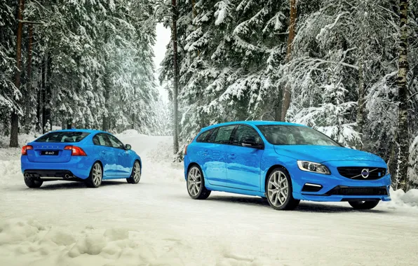Winter, snow, Volvo, Volvo, S60, 2015
