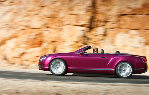 Picture mountains, bentley, convertible