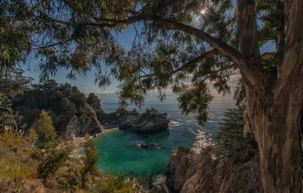 Picture beach, nature, the ocean, rocks, Bay, CA