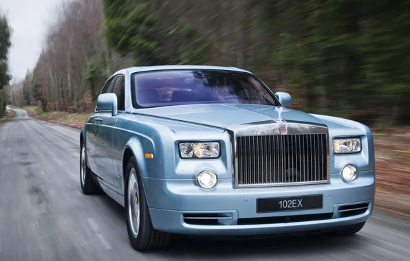 Road, forest, concept, the concept, the front, limousine, rolls-royce, electric