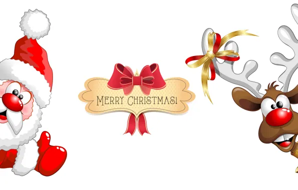 New year, Santa Claus, funny, Merry Christmas, funny, santa claus, New year, reindeer