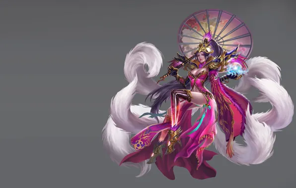 The game, fantasy, art, costume, kitsune, costume design, LIU Mingxing