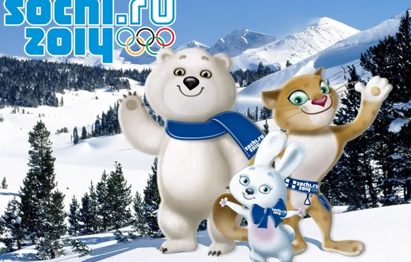 Picture Olympics, Sochi 2014, Sochi 2014, winter Olympic games, mascots