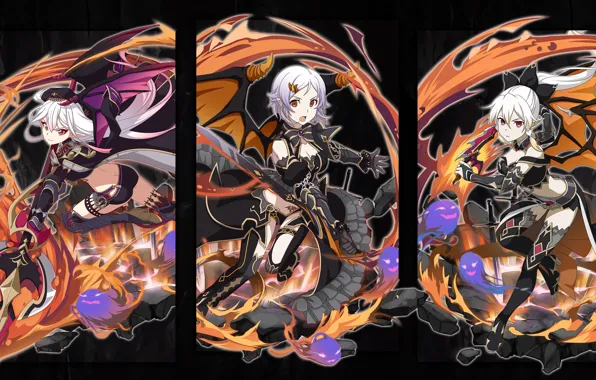 Collage, ghosts, characters, Halloween, Sword art online, Sword Art Online, demoness
