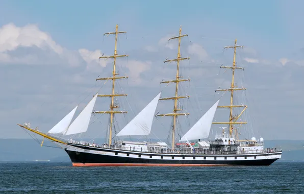 Ship, Pallada, sailing, training