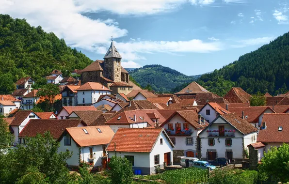 Forest, the city, photo, home, Spain, Navarra