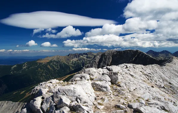 Clouds, mountains, rocks, Bulgaria