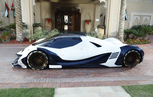 Side view, hypercar, Devel Sixteen