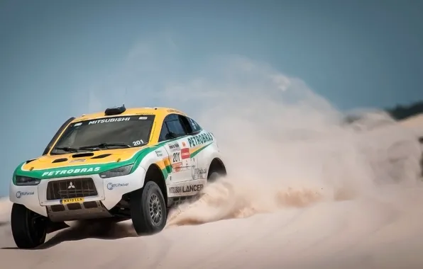 Wallpaper Sand Auto Sport Desert Machine Race Mitsubishi Mitsubishi For Mobile And