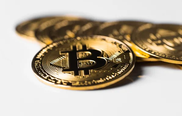 Coins, gold, bitcoin