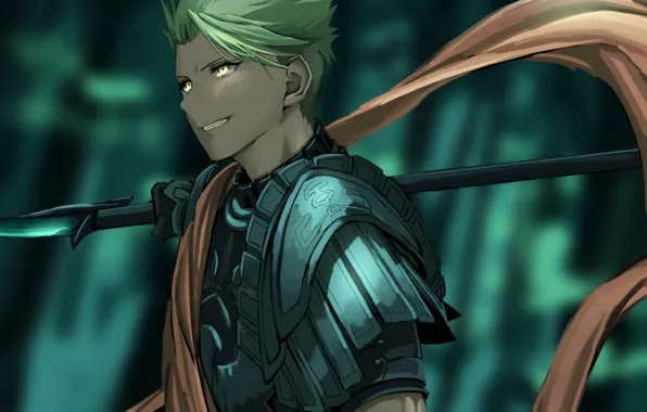 Scarf, guy, spear, Lancer, Fate - Apocrypha, Fate Apocrypha