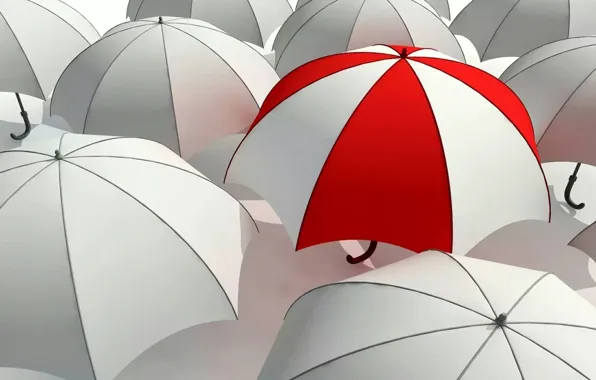 Picture umbrella, white, striped