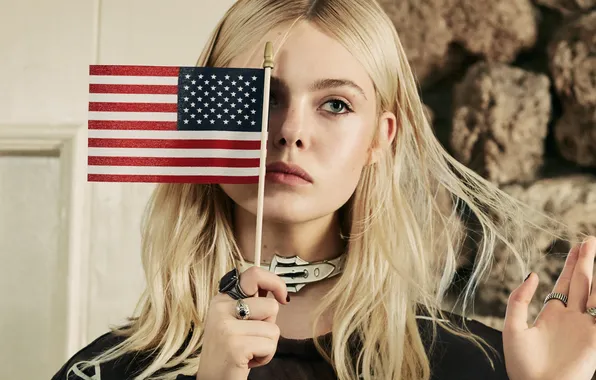 Face, model, makeup, actress, hairstyle, blonde, flags, photoshoot