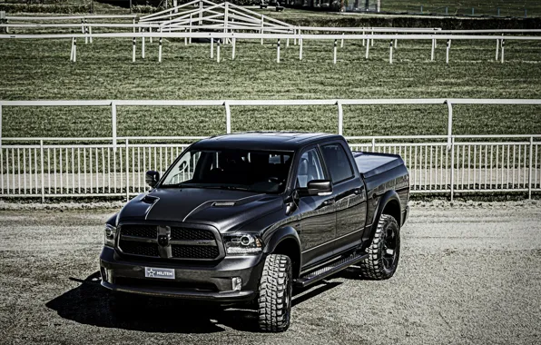 Picture the fence, Dodge, pickup, Ram, 2017, 1500 RX Crew Cab, Soldier