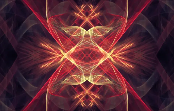 Picture line, glow, fractal pattern