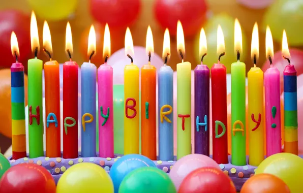 Picture balls, candles, Happy Birthday, Birthday