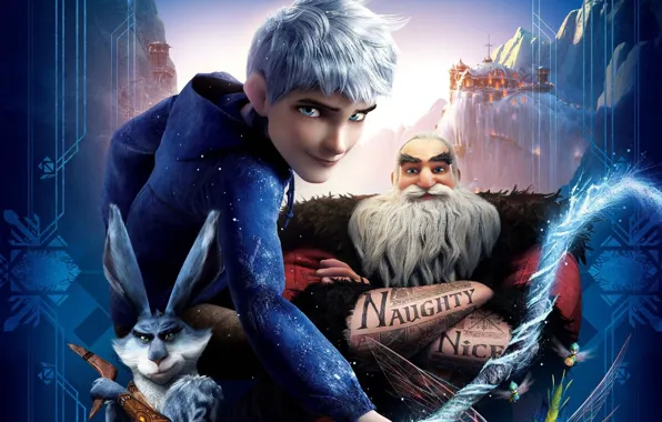 Picture cartoon, fantasy, DreamWorks, Santa Claus, The Easter Bunny, Jack Frost, The tooth fairy, Rise Of …