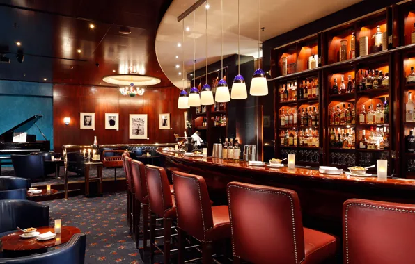 Furniture, bar, piano, alcohol, drinks, The hotel, Berlin, Bristol